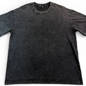 Men’s Crew Neck Acid Wash Black Heavyweight Short Sleeve T-Shirt Large EUC